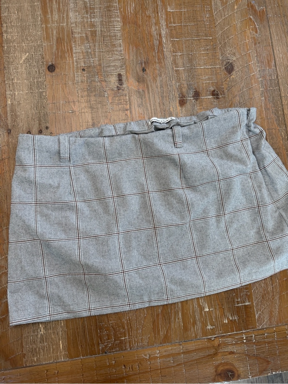 Plaid Mini Skort- Light Gray